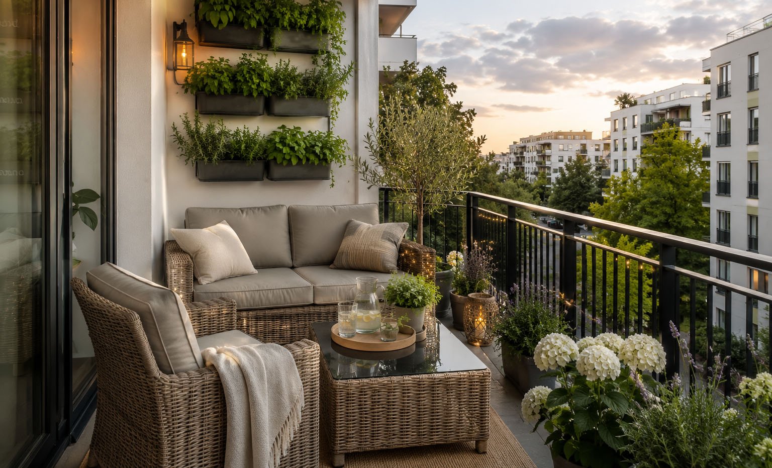 Featured image for “Designový balkon: Jak vybrat stínění, odolný nábytek a správné rostliny”